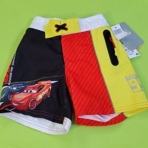 Boys Lightening McQueen swim trunks sz 4 NWT